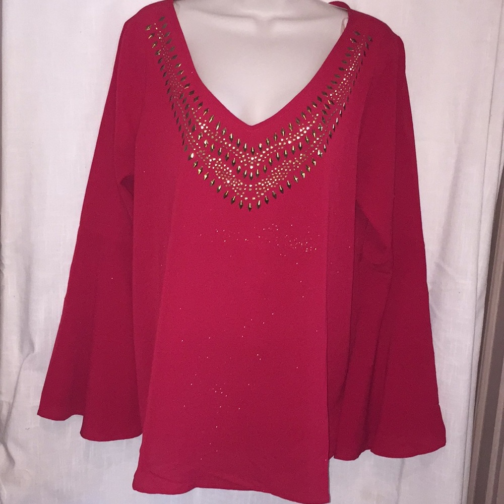Beautiful red top with gold embellishments